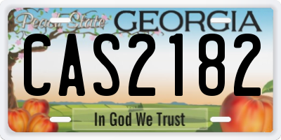 GA license plate CAS2182