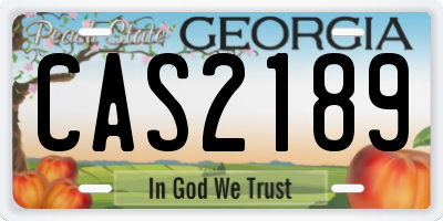 GA license plate CAS2189