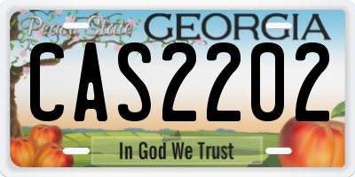 GA license plate CAS2202