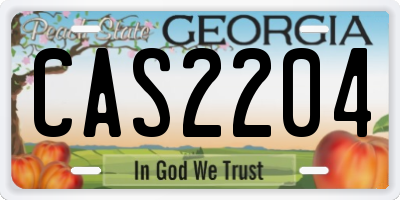 GA license plate CAS2204