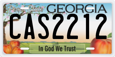 GA license plate CAS2212