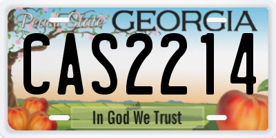 GA license plate CAS2214