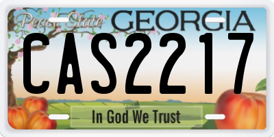 GA license plate CAS2217
