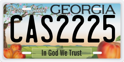 GA license plate CAS2225