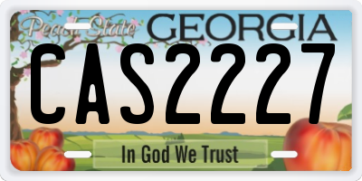 GA license plate CAS2227