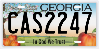 GA license plate CAS2247