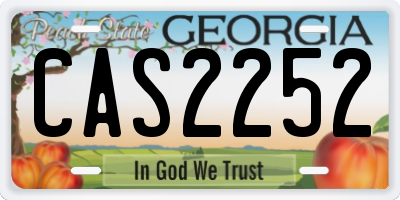 GA license plate CAS2252