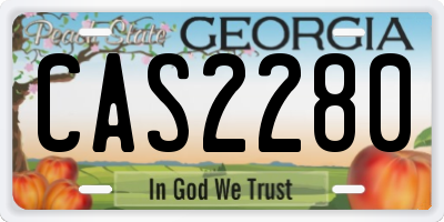 GA license plate CAS2280