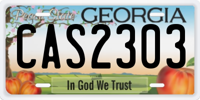 GA license plate CAS2303