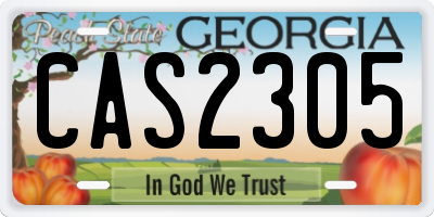 GA license plate CAS2305