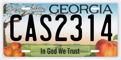 GA license plate CAS2314