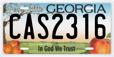GA license plate CAS2316