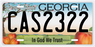 GA license plate CAS2322