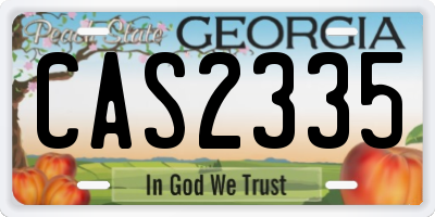 GA license plate CAS2335