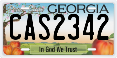 GA license plate CAS2342