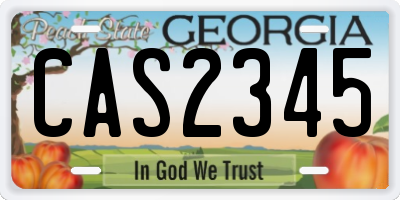 GA license plate CAS2345