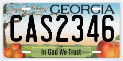 GA license plate CAS2346