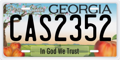 GA license plate CAS2352