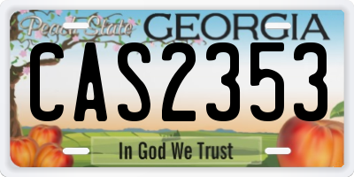 GA license plate CAS2353