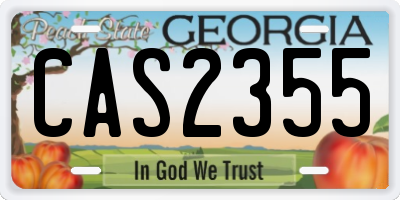 GA license plate CAS2355