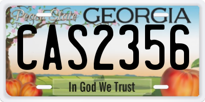 GA license plate CAS2356