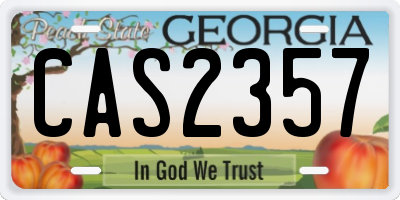 GA license plate CAS2357