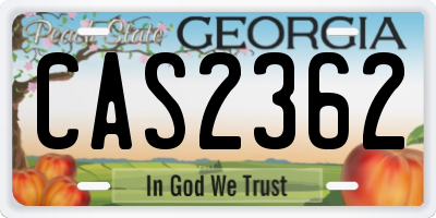 GA license plate CAS2362