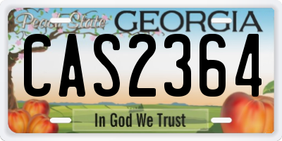 GA license plate CAS2364