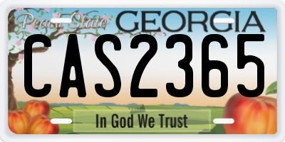 GA license plate CAS2365