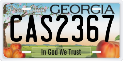 GA license plate CAS2367