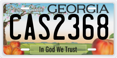 GA license plate CAS2368