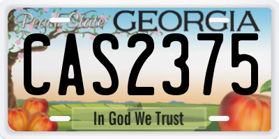 GA license plate CAS2375