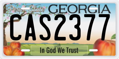 GA license plate CAS2377