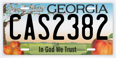 GA license plate CAS2382