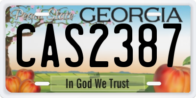 GA license plate CAS2387
