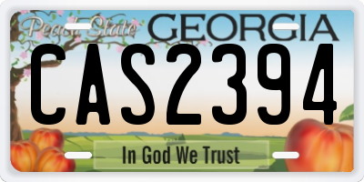 GA license plate CAS2394