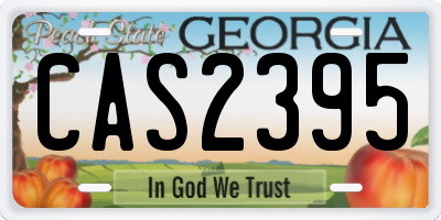 GA license plate CAS2395