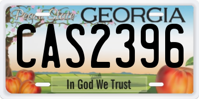 GA license plate CAS2396