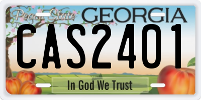 GA license plate CAS2401