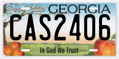 GA license plate CAS2406