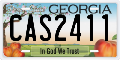 GA license plate CAS2411