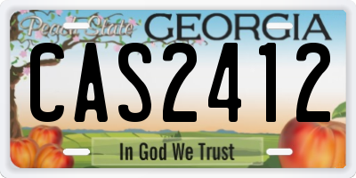 GA license plate CAS2412