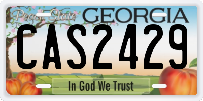 GA license plate CAS2429