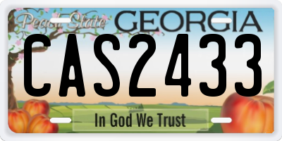 GA license plate CAS2433