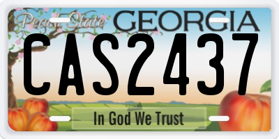 GA license plate CAS2437