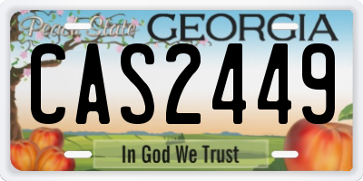 GA license plate CAS2449