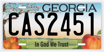 GA license plate CAS2451