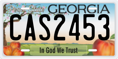 GA license plate CAS2453