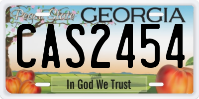 GA license plate CAS2454