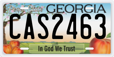 GA license plate CAS2463